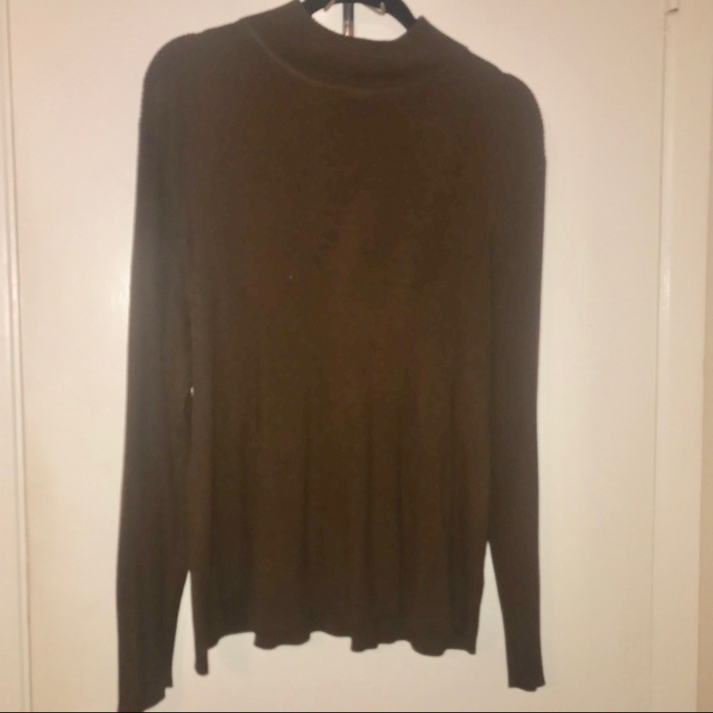 Croft Brown ribbed mock turtleneck sweater size 3X